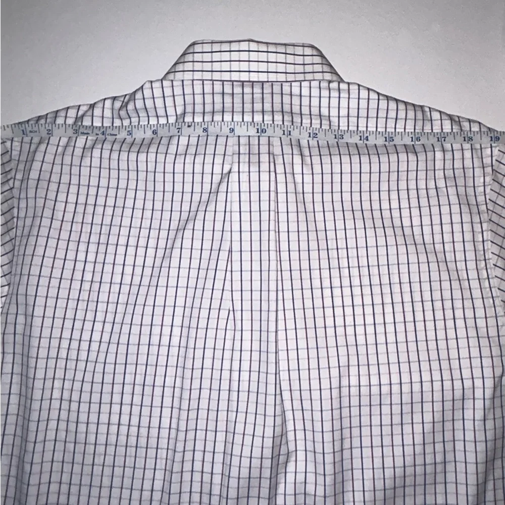Brooks Brothers Slim Fit Dress Shirt non iron blue, purple check sz 16 1/2‎